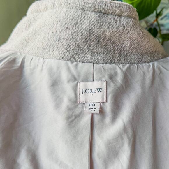 J. Crew Wool Blend Full Zip City Coat in Heather Dusk Grey, Women's Size 10 - Picture 8 of 12
